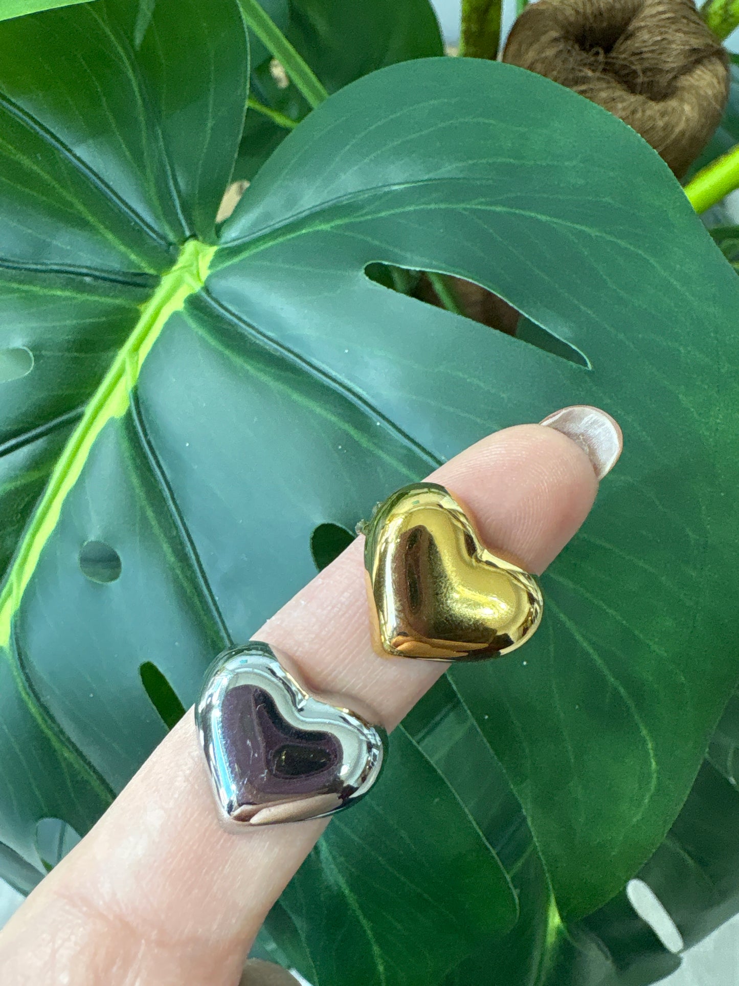 Anello cuore bombato