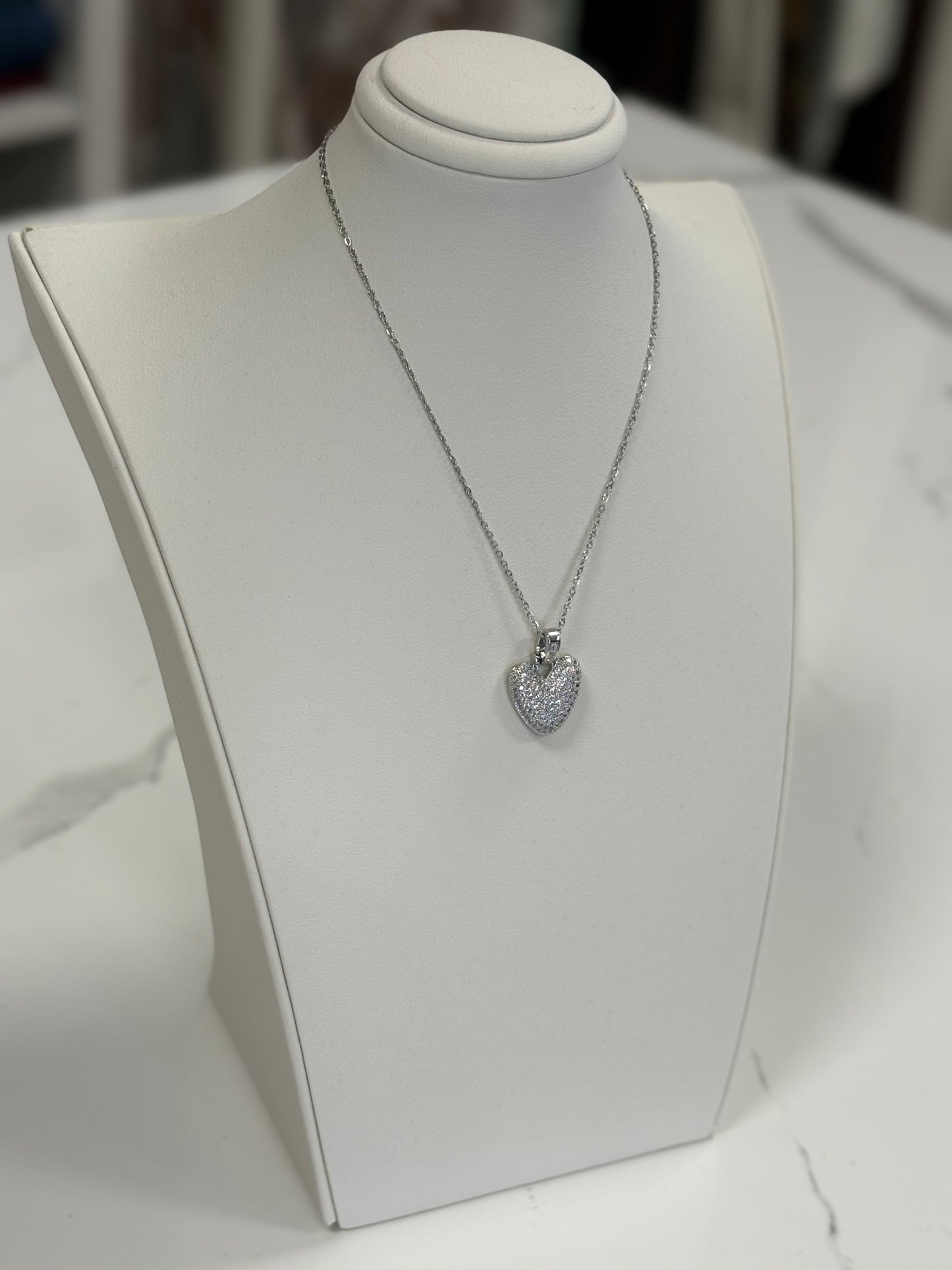 Collana cuore bombato