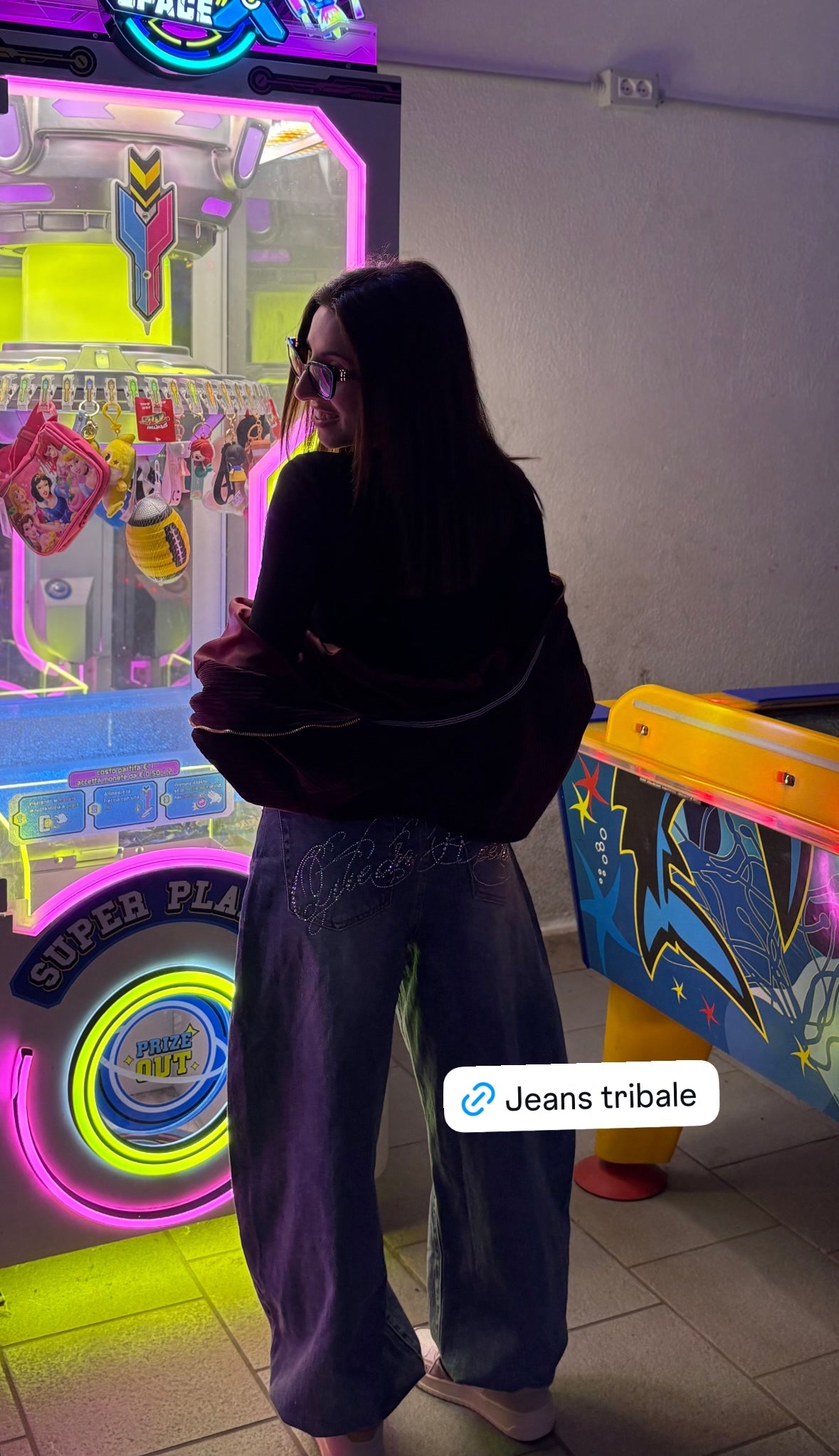 Jeans ballon tribale strass