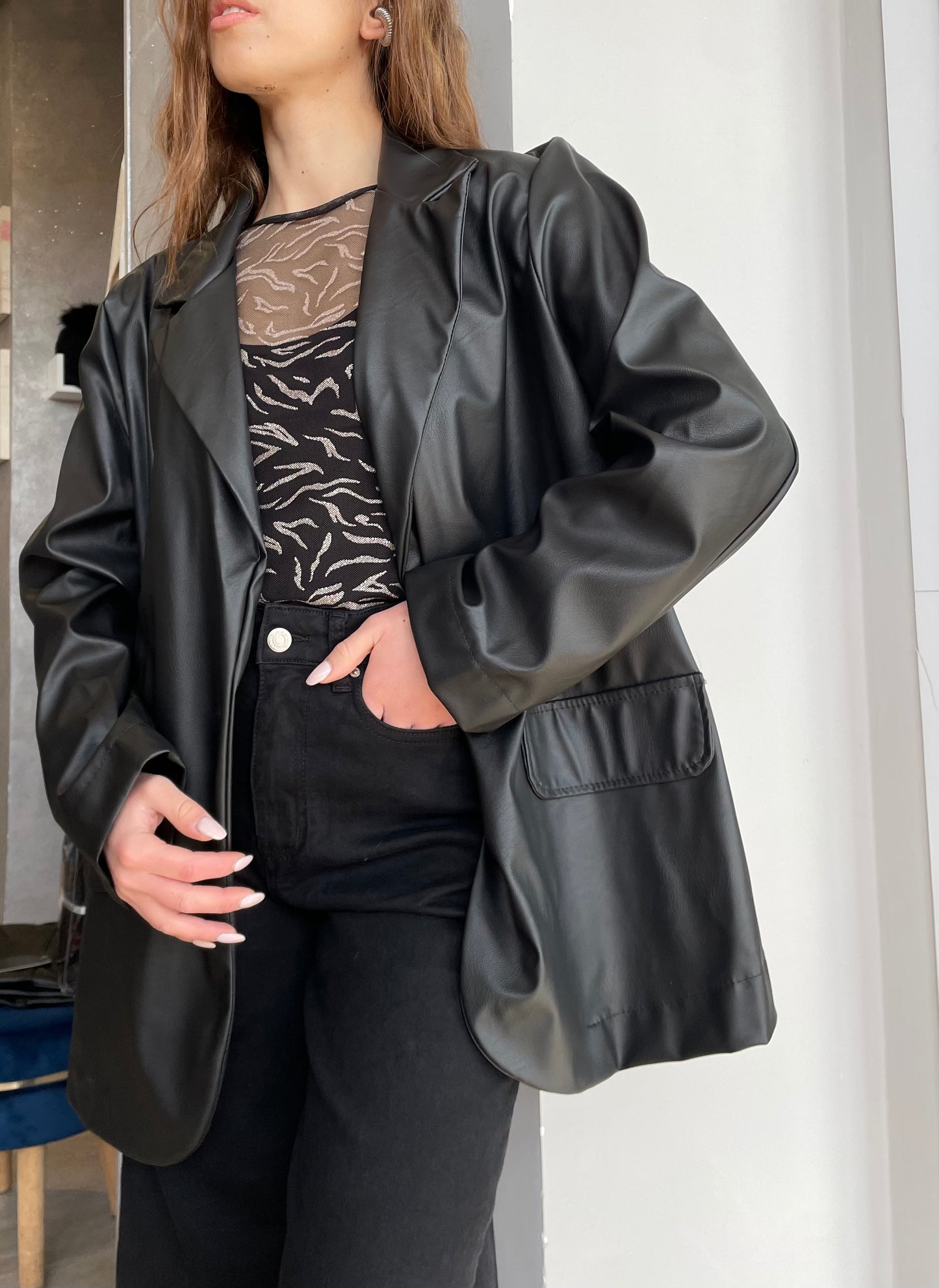 Giacca over ecopelle