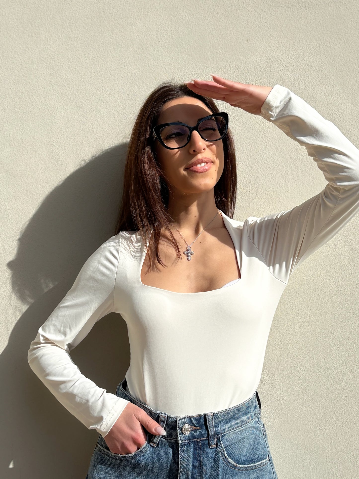 Maglia scollo quadrato