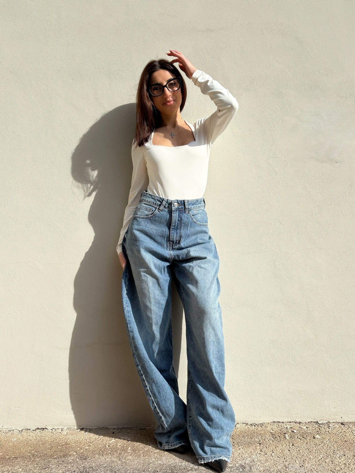 Jeans ballon tribale strass