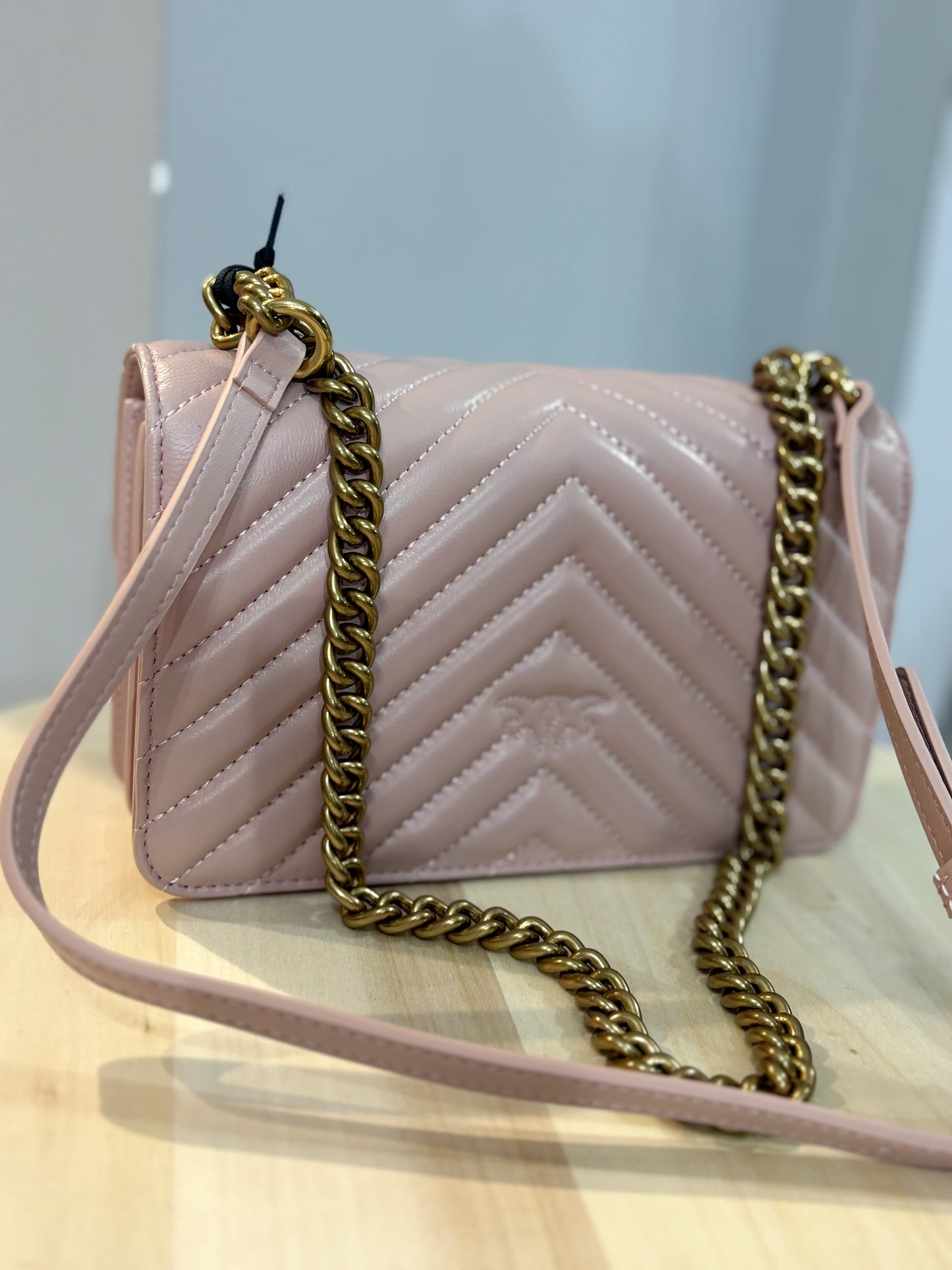 Pinko Love One Mini Dc Sheep Nappa Chevron, Borsa Donna, Taglia Unica