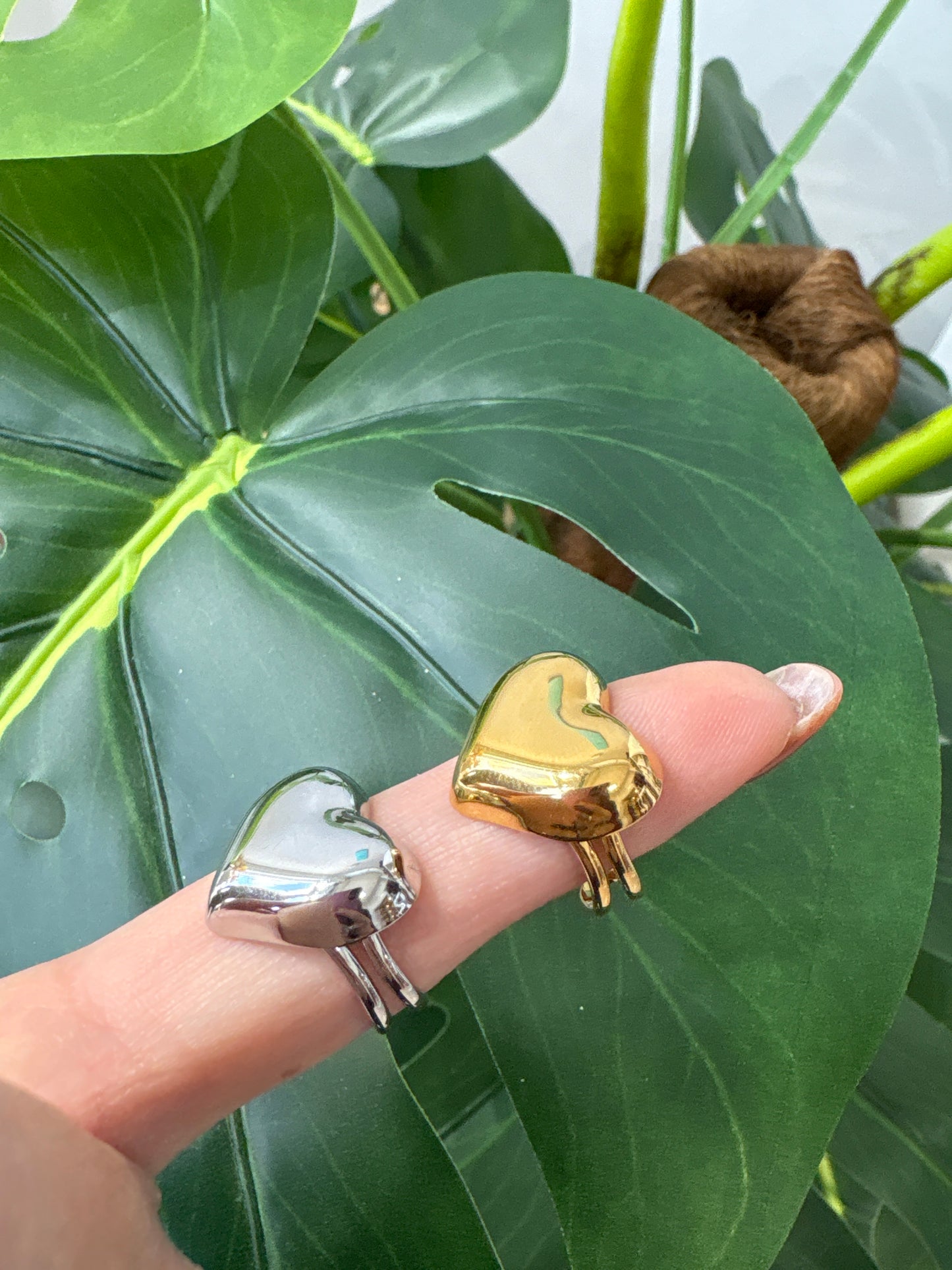 Anello cuore bombato