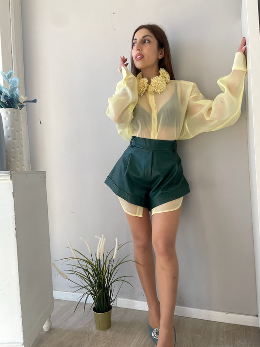 Pantalone caramella ecopelle