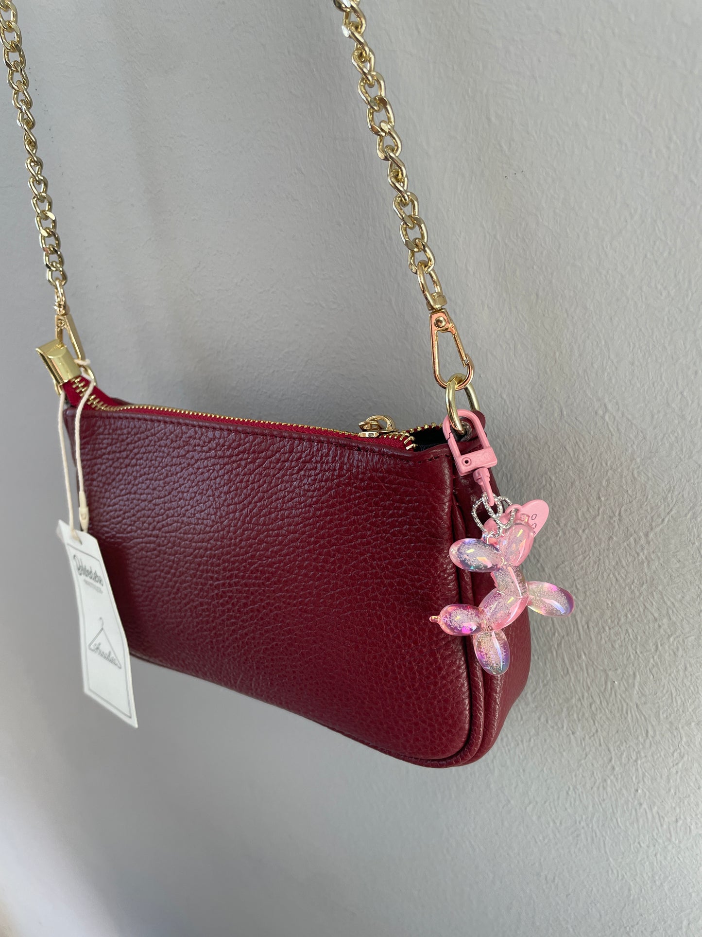 Mini pochette vera pelle bordeaux