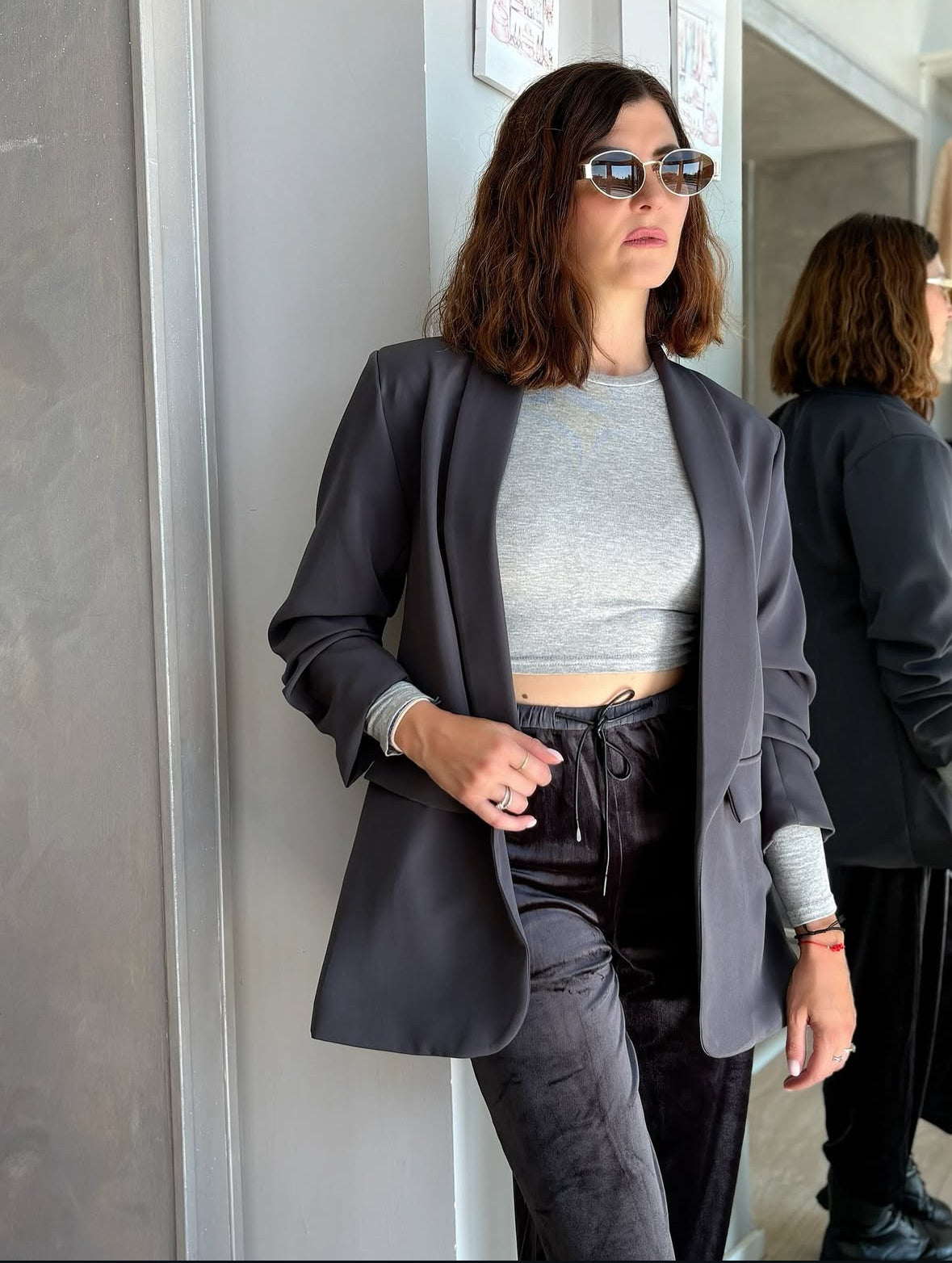 Blazer con arricciatura