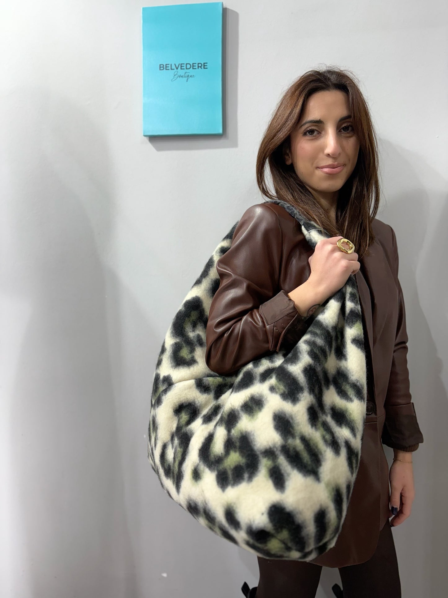 Borsa puff leopardata CIVICO 1