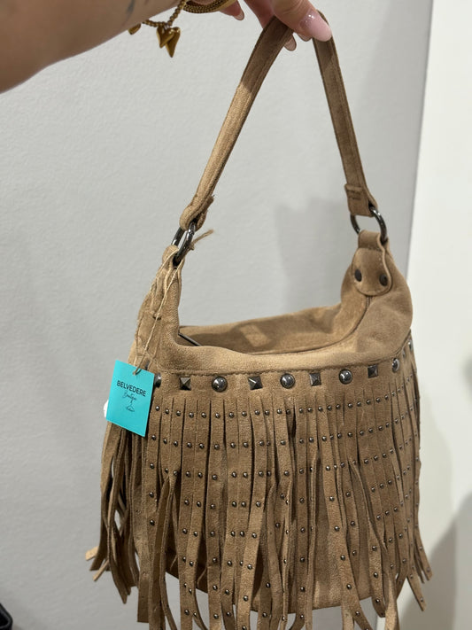 Borsa scamosciata frange