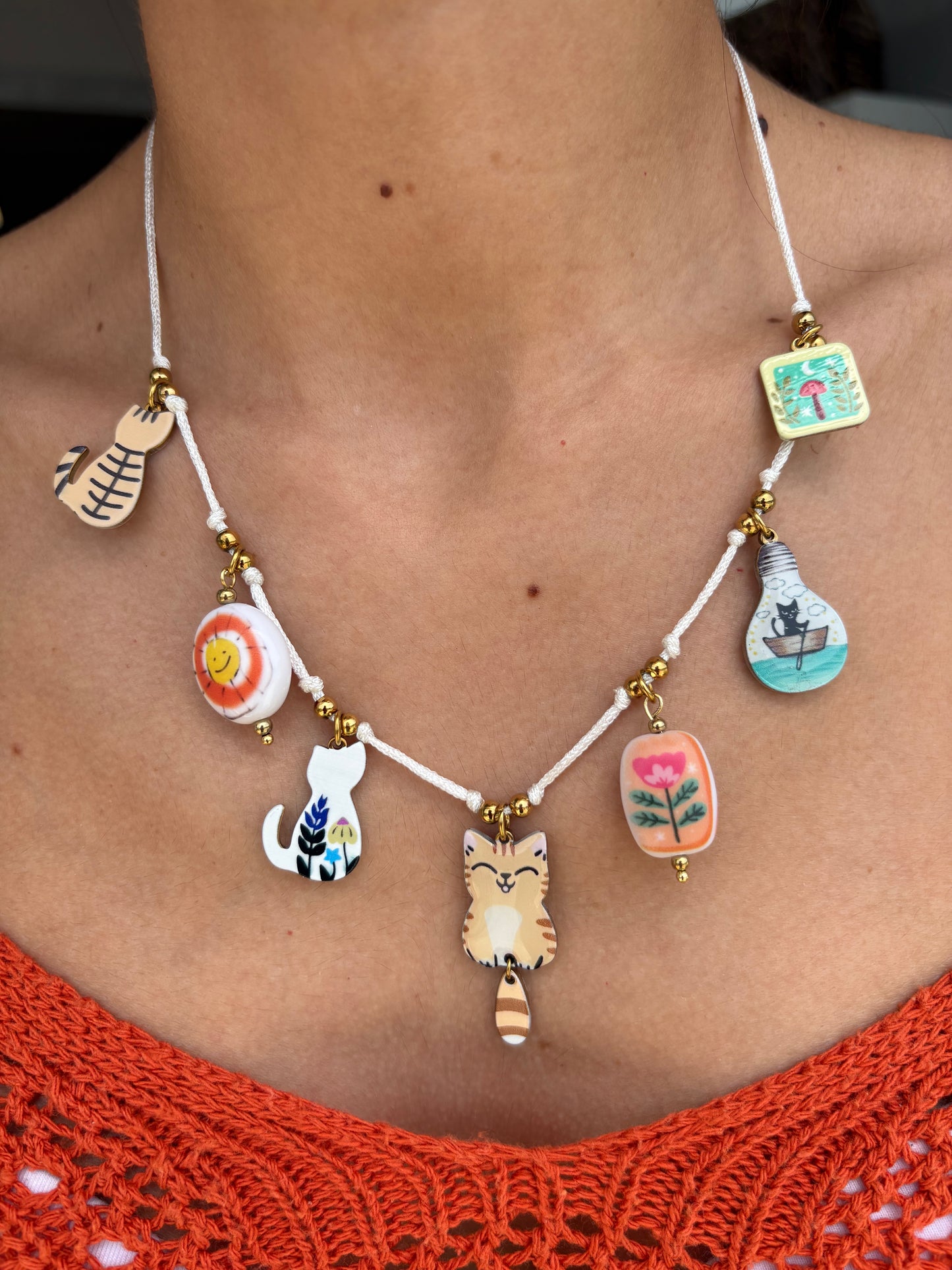 Collana charm gatti