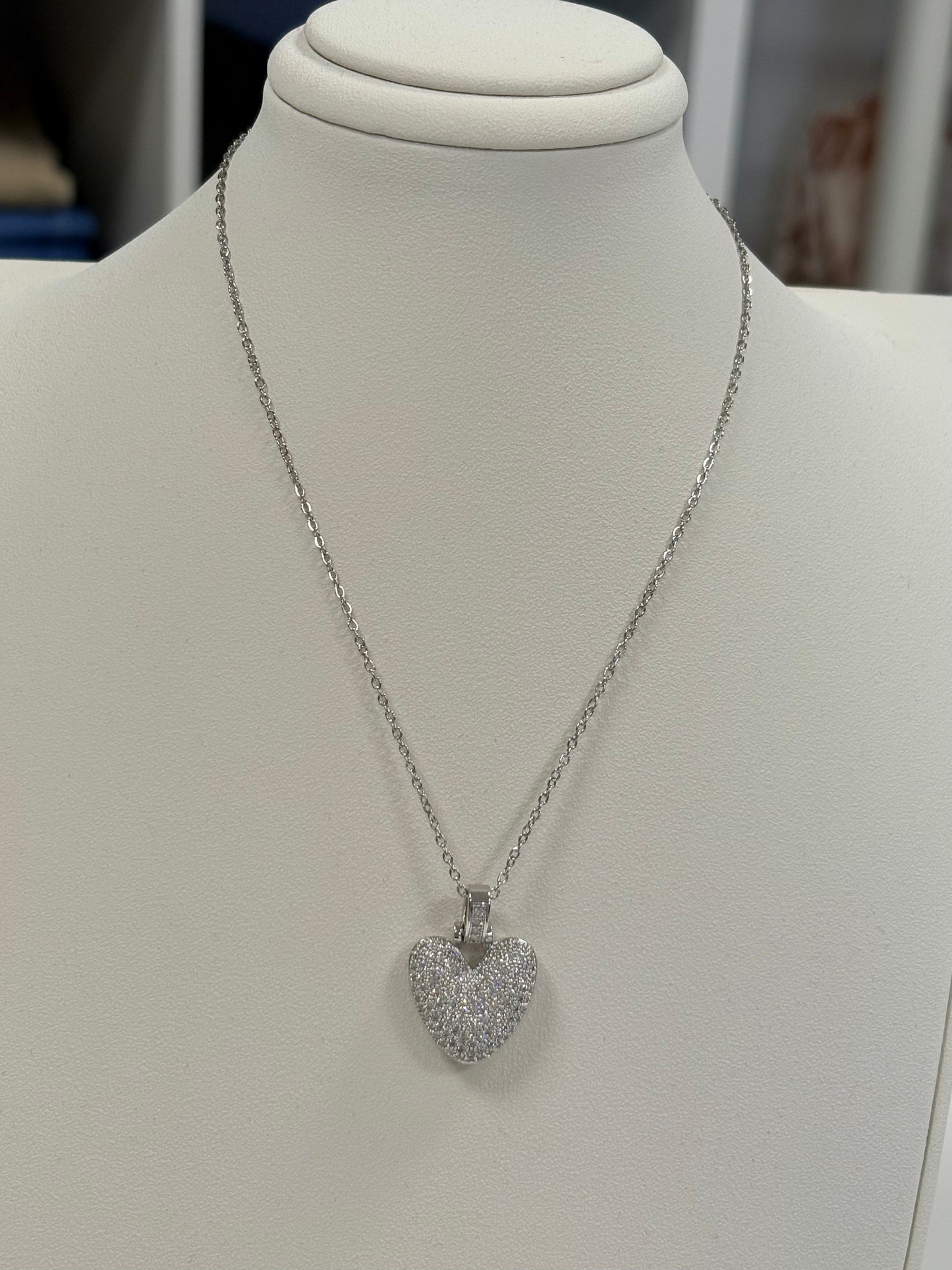 Collana cuore bombato