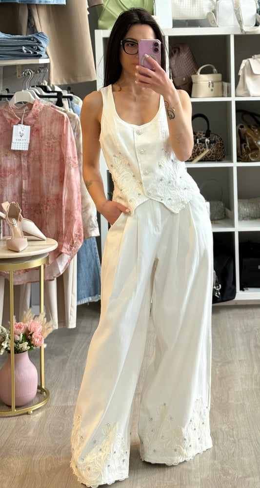 Completo jeans ricamato petite/curvy