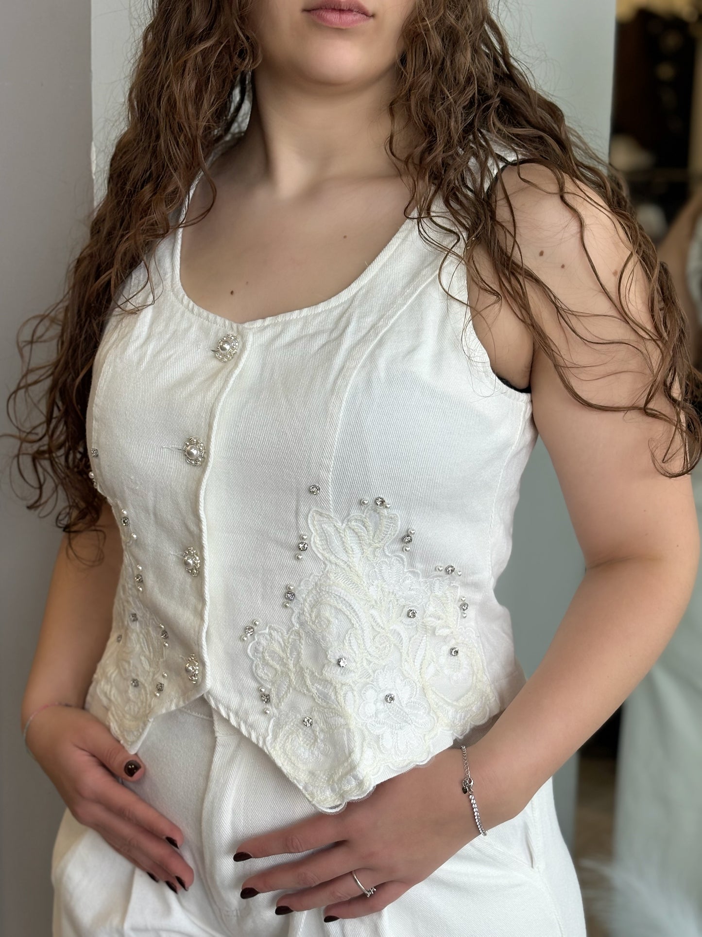 Completo jeans ricamato petite/curvy