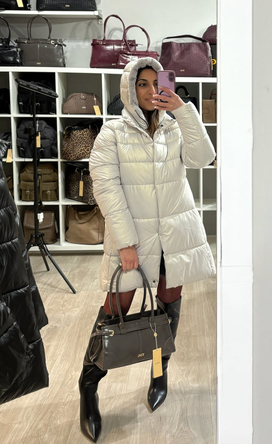 Giubbotto grigio perlato Eleonora Stasi