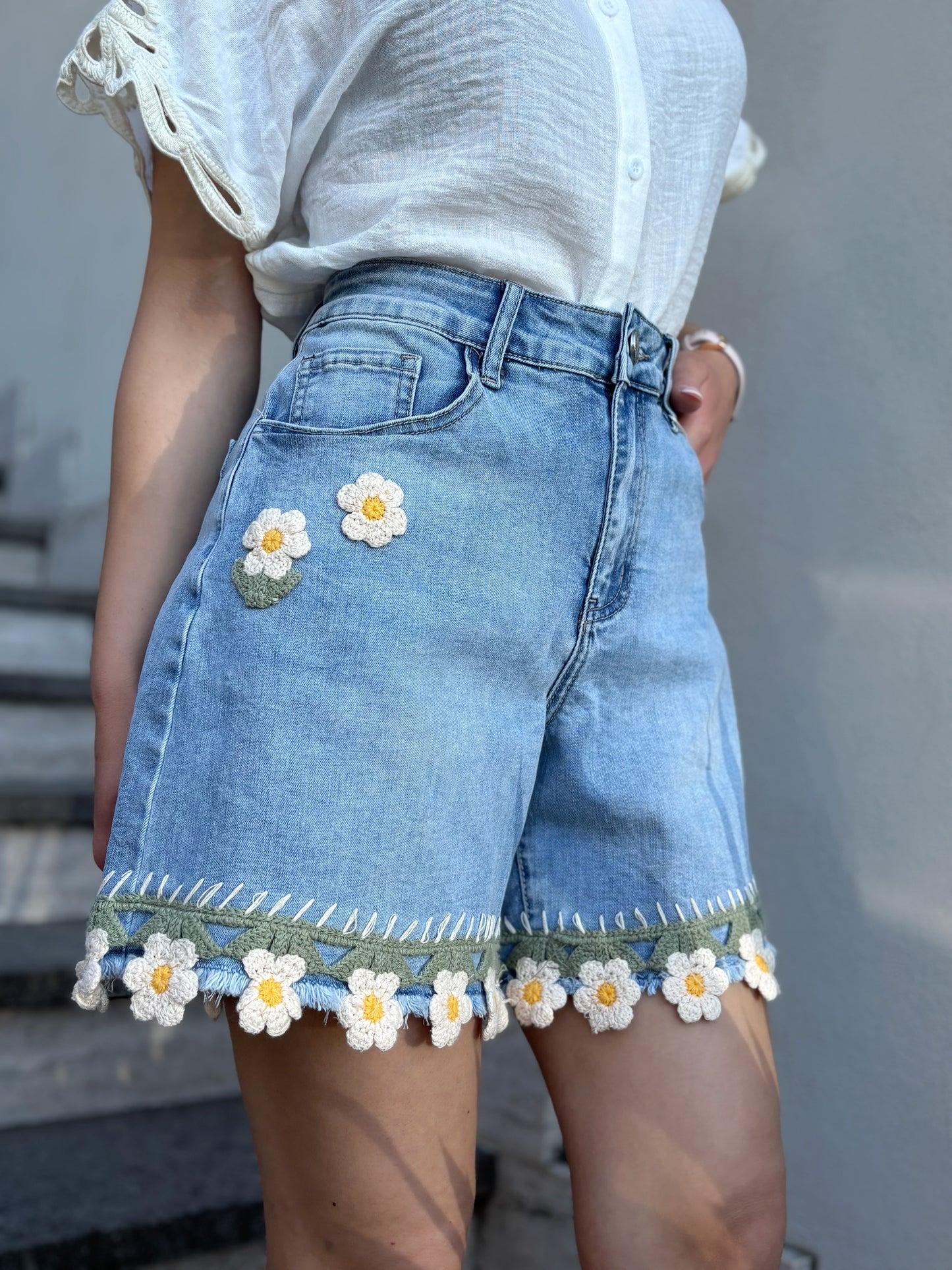 Jeans corto Fiorellini