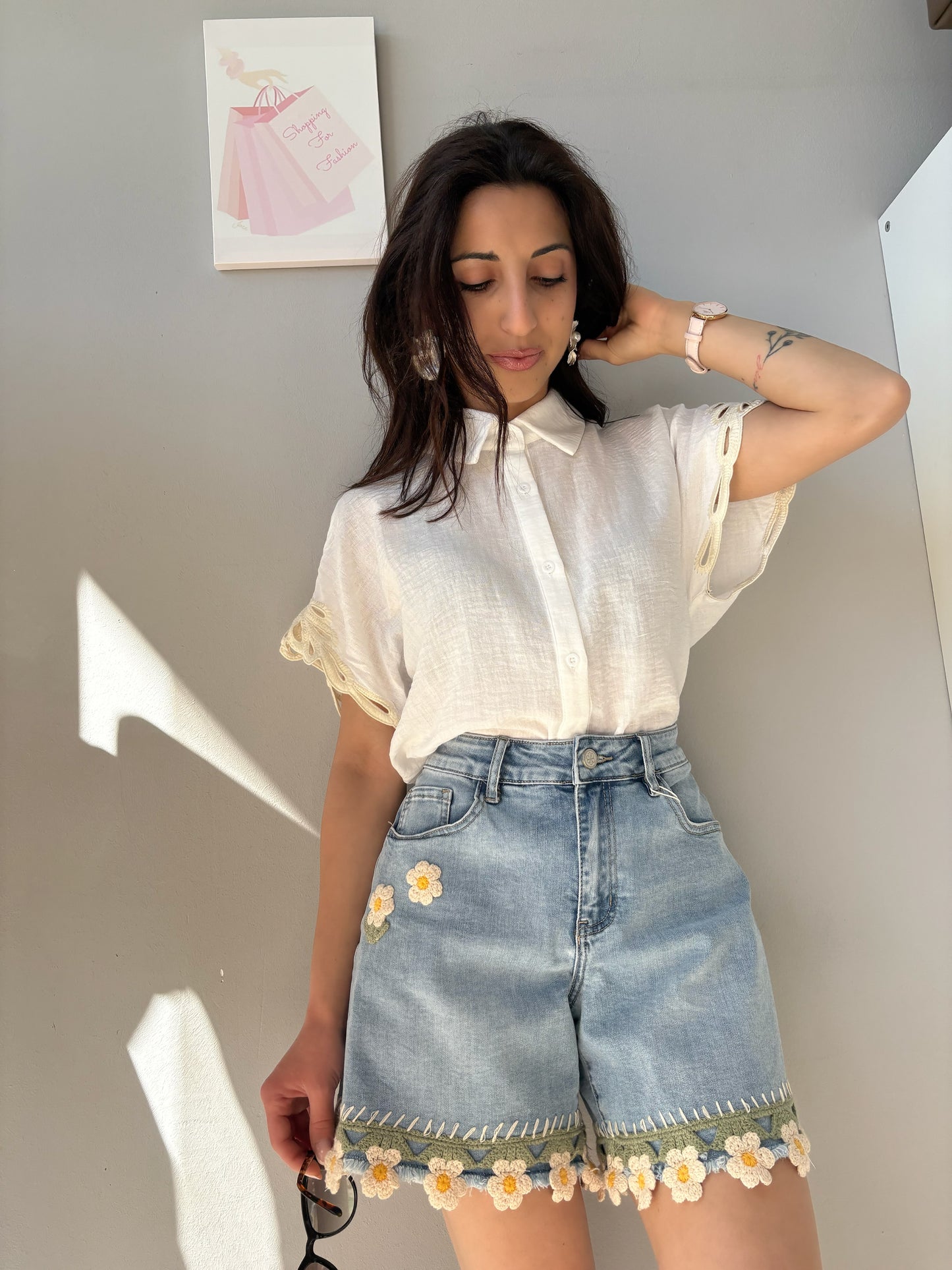 Jeans corto Fiorellini