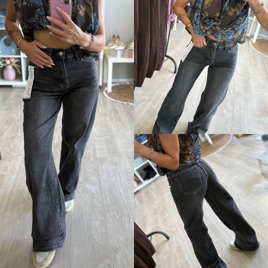 Jeans wide leg slavato