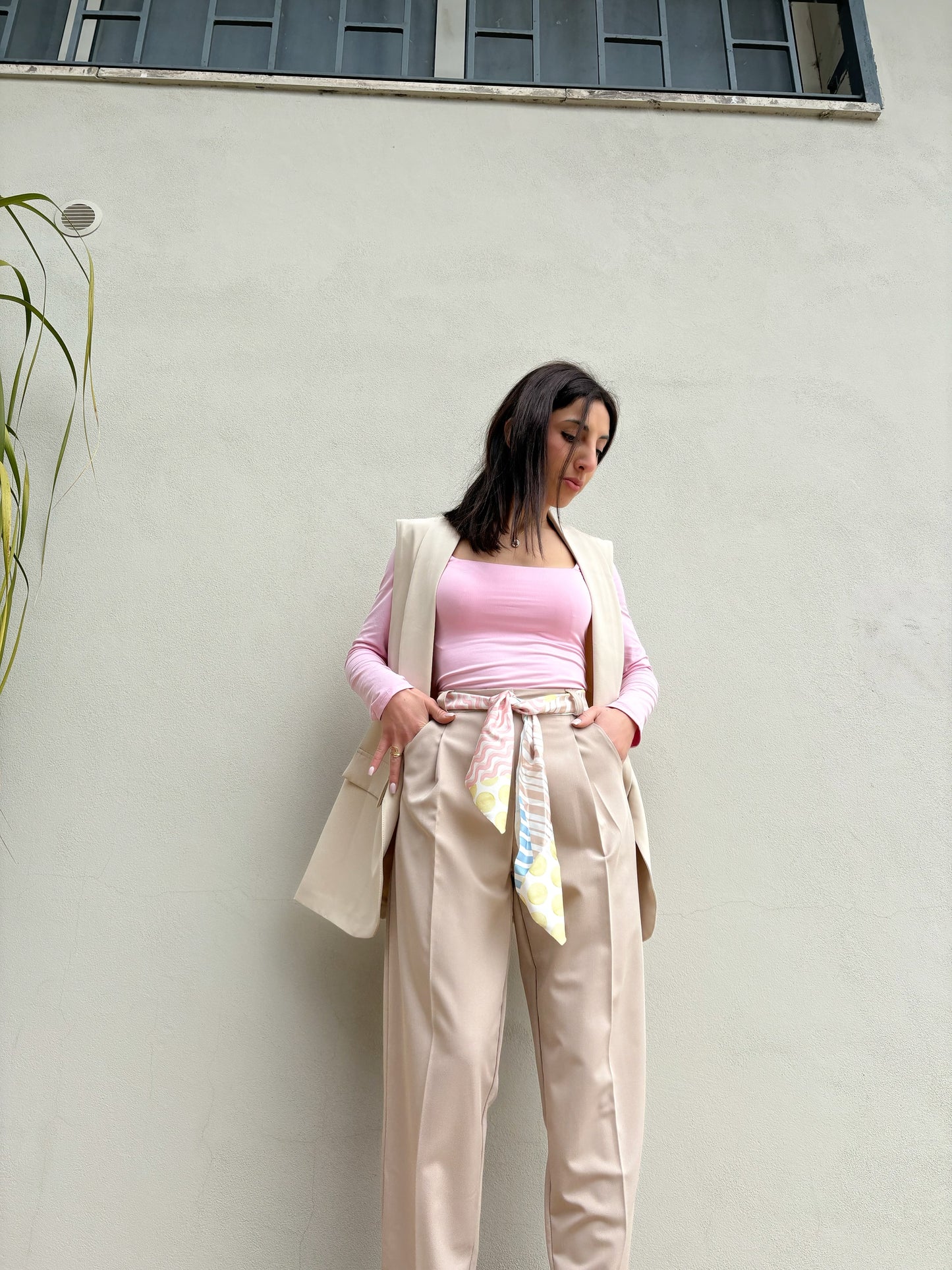 Pantalone con foulard