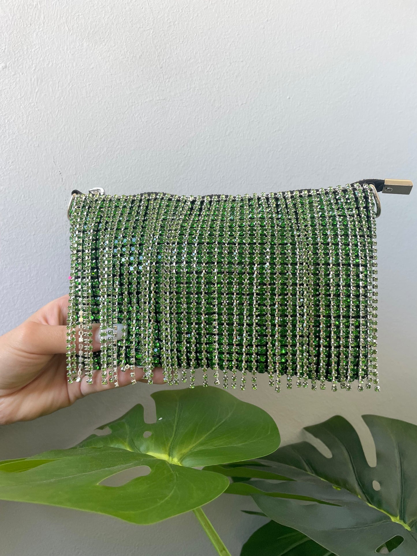 Pochette frange strass