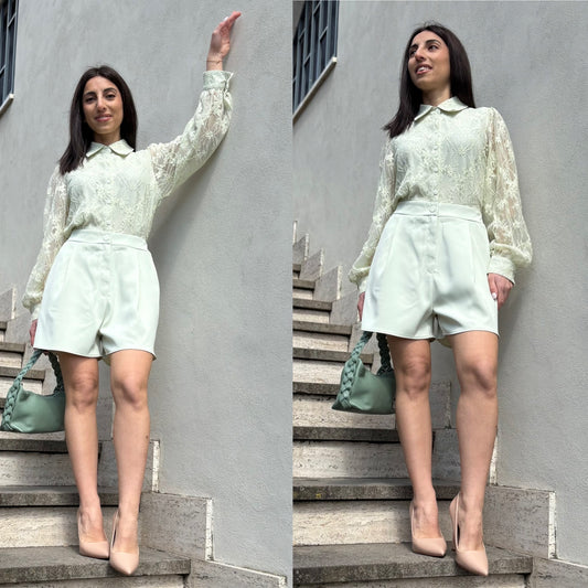 Tuta corta in pizzo