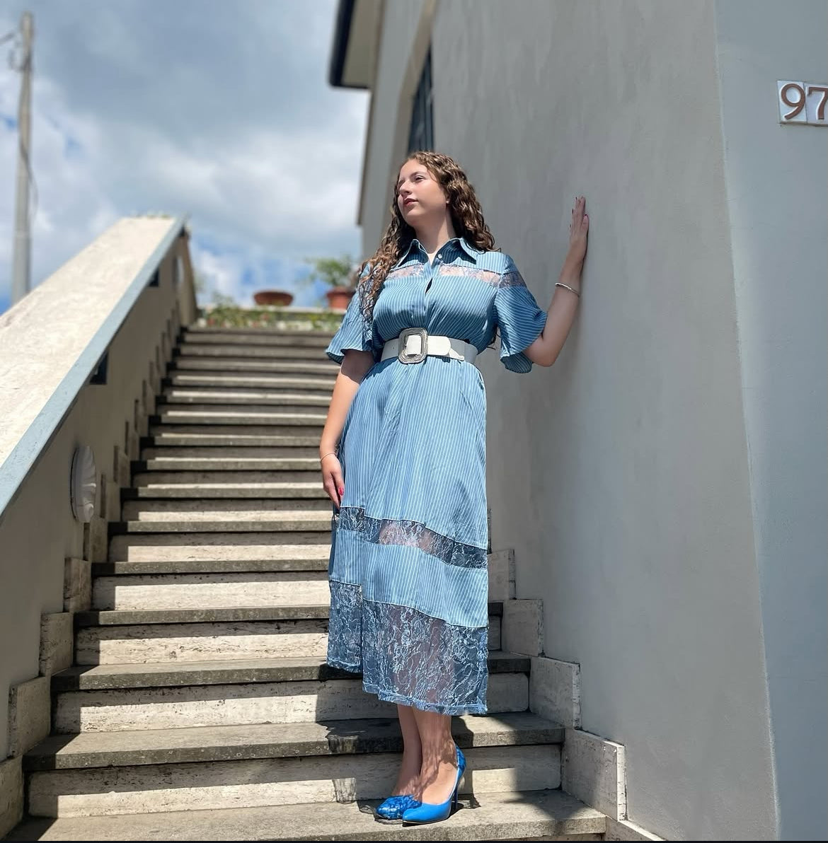 Abito gessato curvy